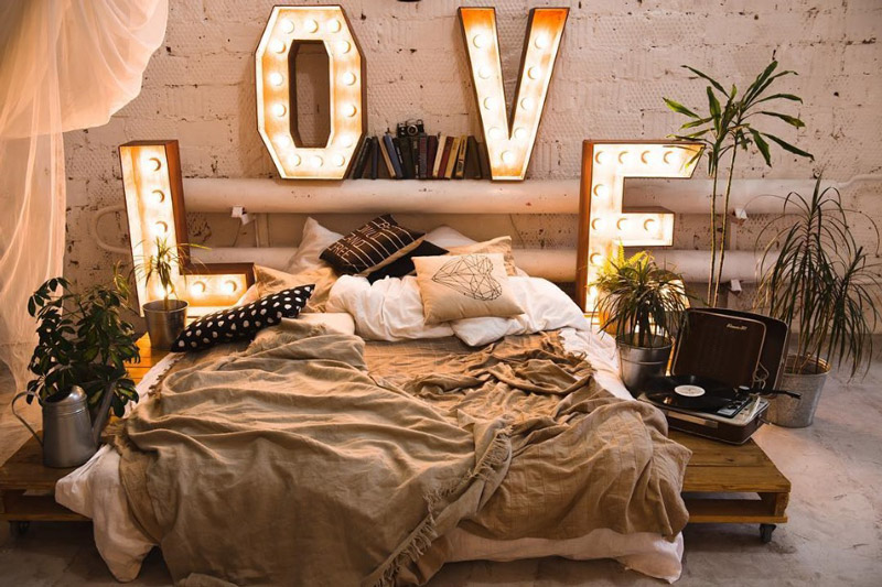 اتاق خواب رمانتیک و عاشقانه